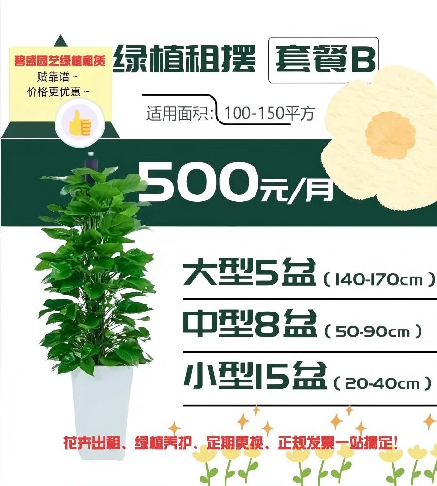 西安100-150平米办公室绿植租赁套餐